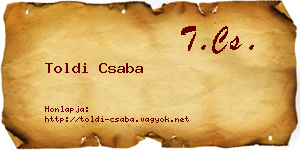 Toldi Csaba névjegykártya